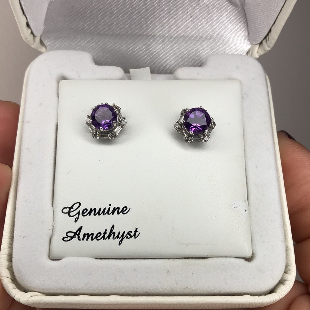 Amethyst Stud Earrings